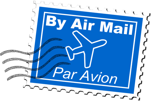 By Air Mail Postal Stamp Vector Illustration - Stamp Clipart (500x334)