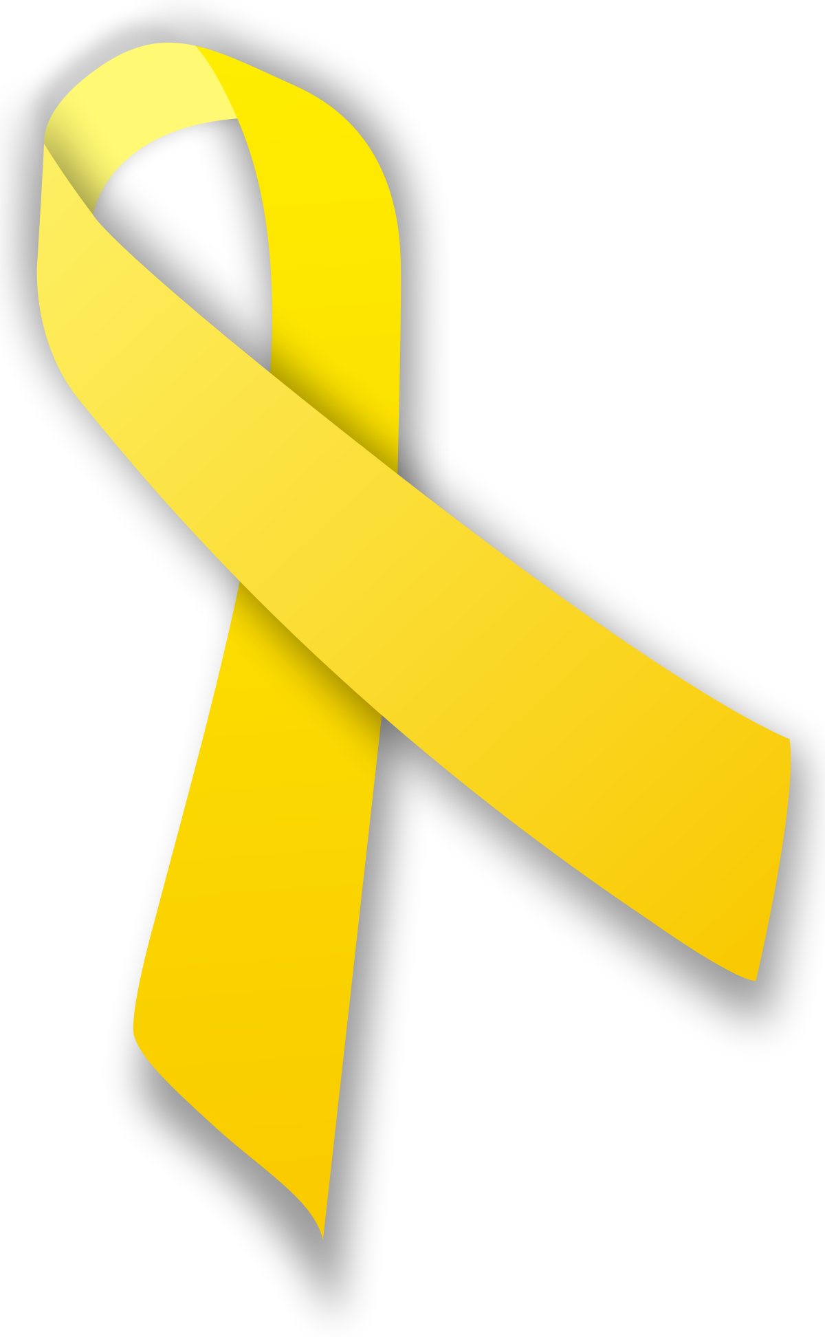 The Yellow Awareness Ribbon Denotes Suicide Awareness - Yellow Ribbon Png (1200x1944)
