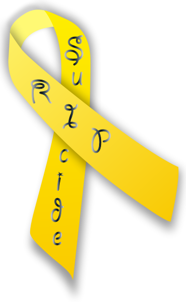 Suicide Ribbon By Obsidian-siren - Suicide (370x599)