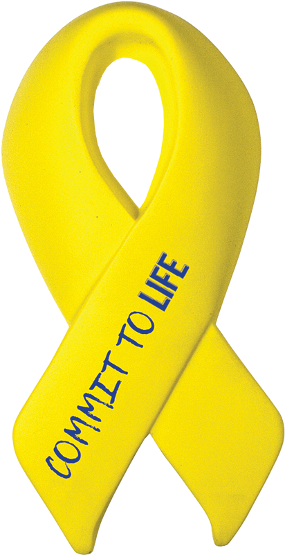 "commit To Life" Yellow Ribbon Stress Reliever For - Ribbon (800x800)