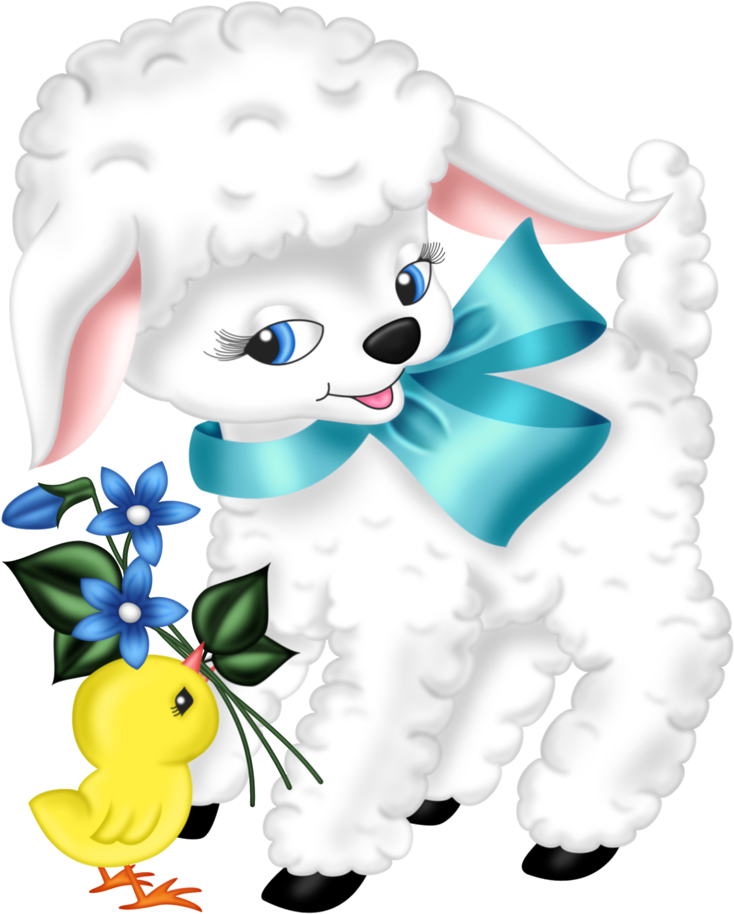Transparent Easter Lamb And Chicken Png Clipart Picture - Easter Lamp Cliparts (1807x2156)