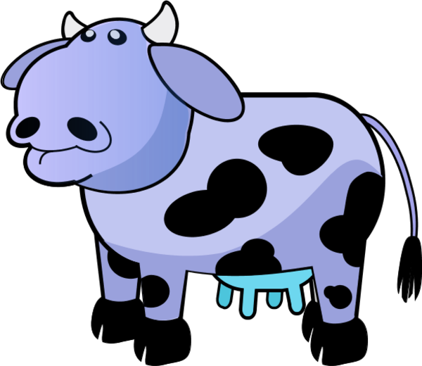Blue Cow Clipart - Cow Clip Art (600x520)