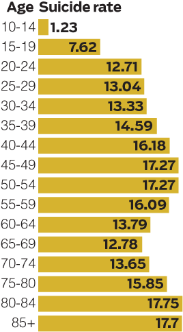 Rate Is Per 100,000 People - Suicide Rates In Florida By Age (300x494)