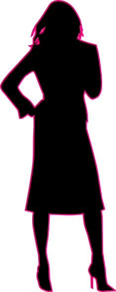 Pink, Black, Business Woman Clip Art At Clker - Woman Silhouette Icon Png (234x589)