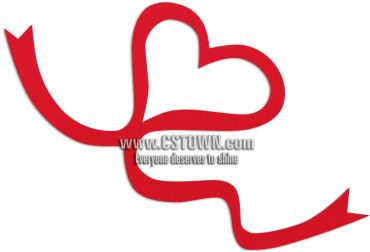 Red Heart Ribbon Iron On Pvc Transfer Decal - Red Ribbon (450x450)