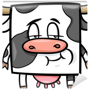 Kare Inek Karikatür Illüstrasyon Duvar Resmi • Pixers® - Drawing (400x400)