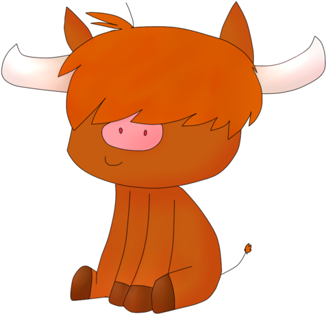Highland Cattle By Crayonooze - Cartoon (900x675)