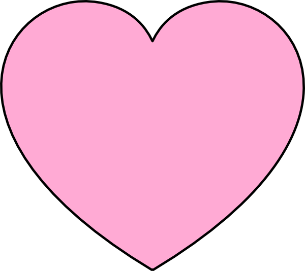 Pink Heart Clipart With No Background - Pink Heart Png (600x534)