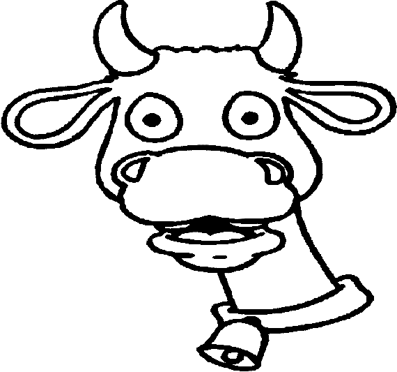 Inek-17 - Cartoon Cow Head Drawing (570x533)