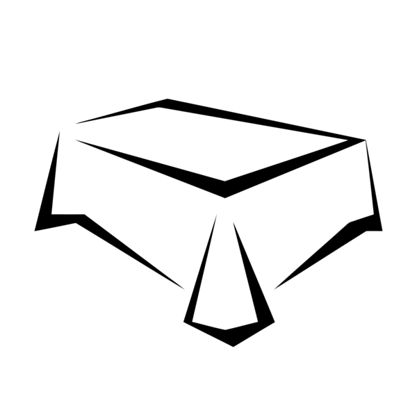 Highland Cattle Tablecloths - Table Cloth Clip Art Black And White Png (600x600)