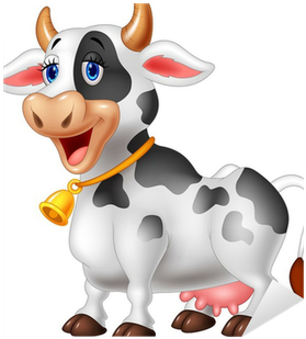 Karikatür Mutlu Karikatür Inek Çıkartması Pixerstick - صور كرتون بقرة (400x400)