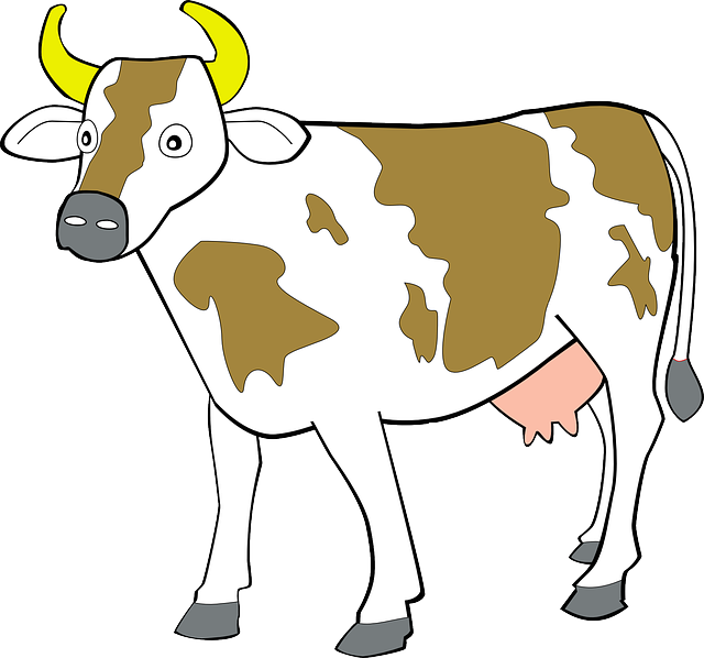 Food, Farm, Cow, Milk, Cute, Beef, Cows, Animal, - Cow Clipart Png (640x598)