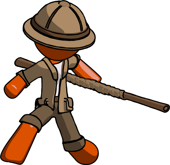 Orange Explorer Ranger Man - Cartoon (550x533)