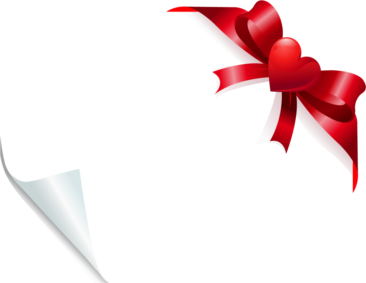 Ribbon Heart Cliparts - Png Valentine (1305x1014)