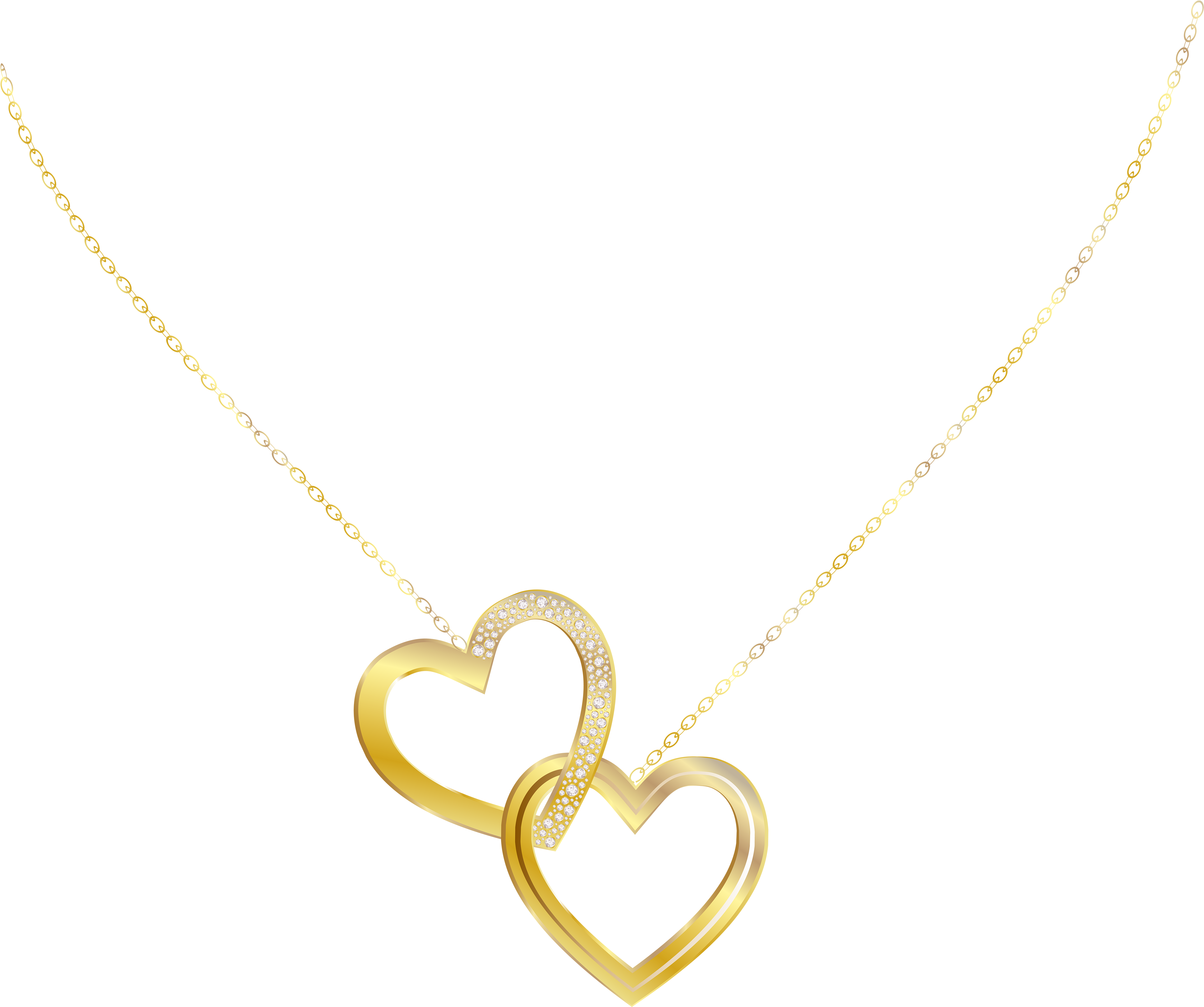 Gold Heart Necklace Png Clip - Clip Art (5108x4240)