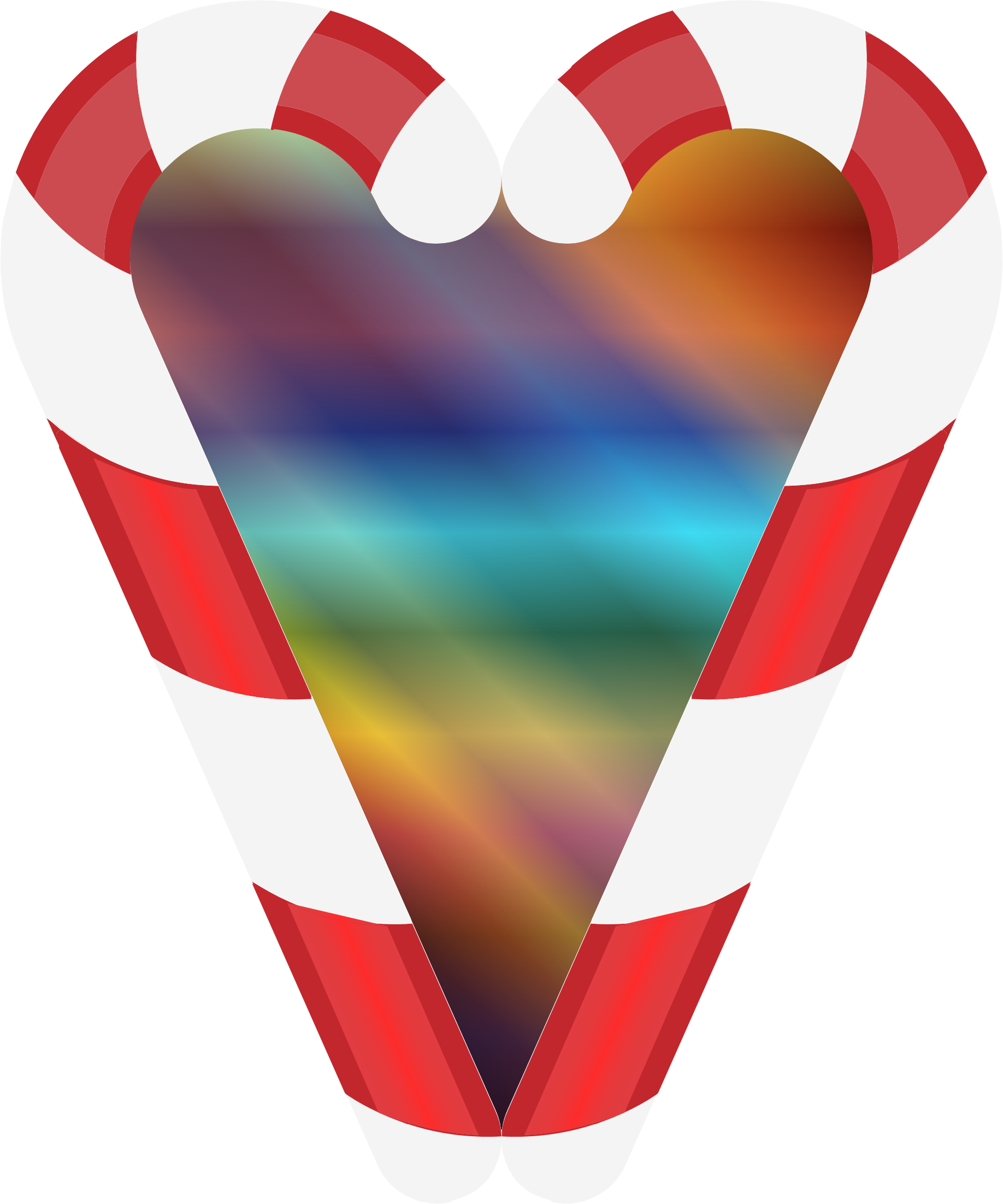 Candy Cane Ribbon Candy Heart Clip Art - Candy Cane Ribbon Candy Heart Clip Art (1836x2204)