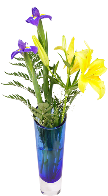 Iris In Vases - Bouquet (376x676)