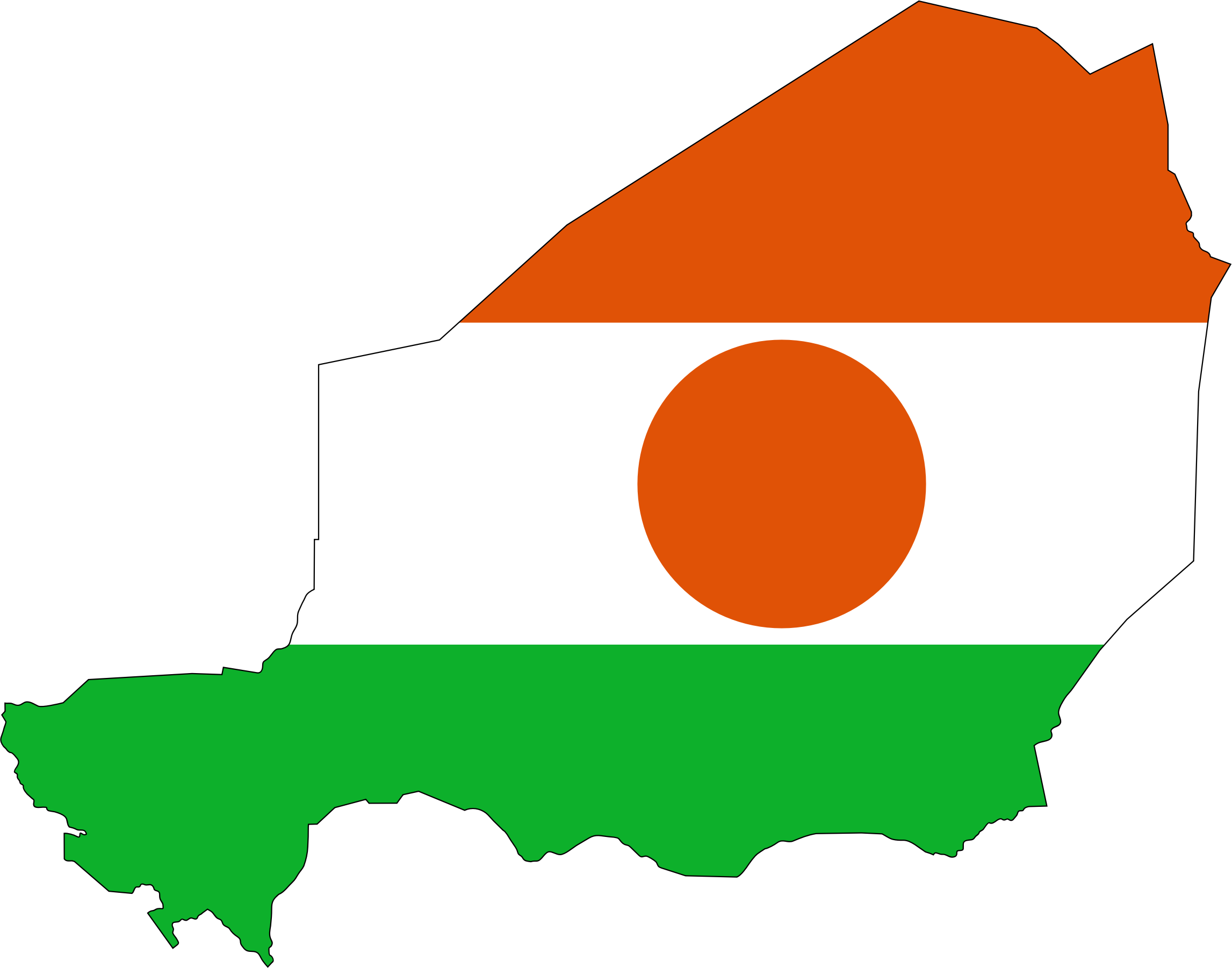 Niger Clipart - Niger Flag Map (2293x1802)