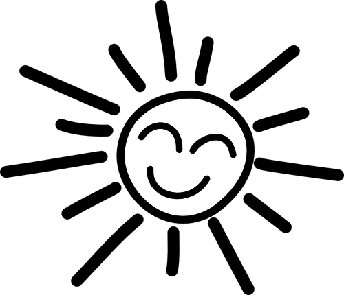 Related Happy Sun Clipart Black And White - Sunshine Black And White (500x430)