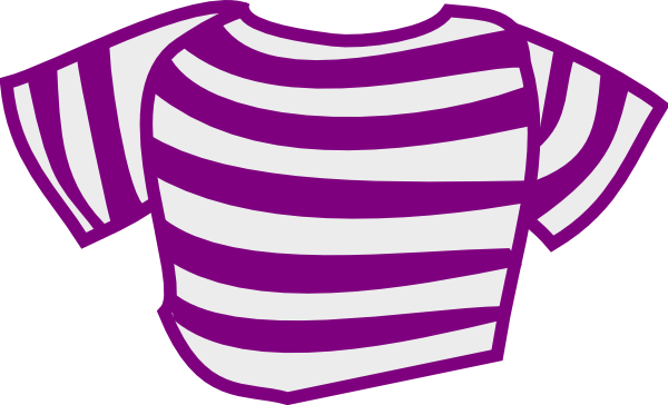 Purple Striped Shirt Clip Art At Clker Com Vector Clip - Stripe Cartoon (600x364)