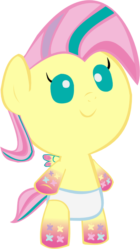 Cute Rainbow Power Fluttershy - Baby Rainbow Dash And Fluttershy (473x841)