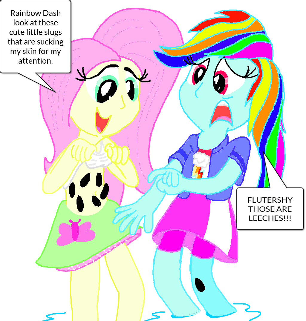 Eg Fluttershy And Rainbow Dash At The Lake By Comedyestudios - Little Girl In Cute Belly Shirt (1024x1075)