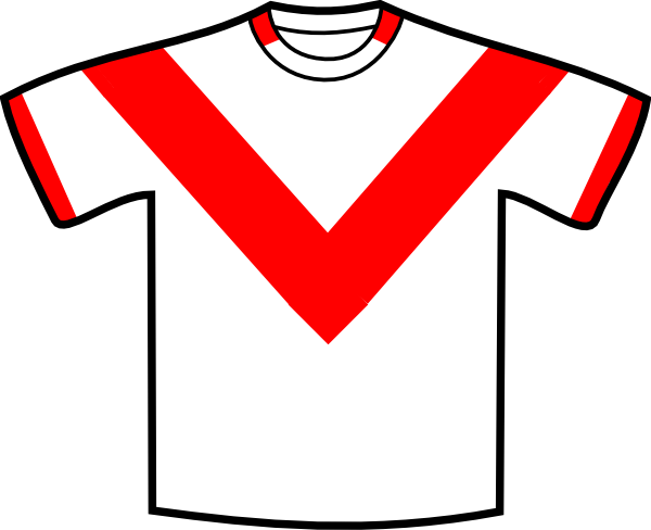 Red V Shirt Clip Art - Red Vee (600x488)