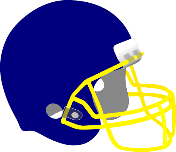 Football Helmet Blue And Yellow Clip Art At Clker - Blue And Gold Football Helmet (600x520)