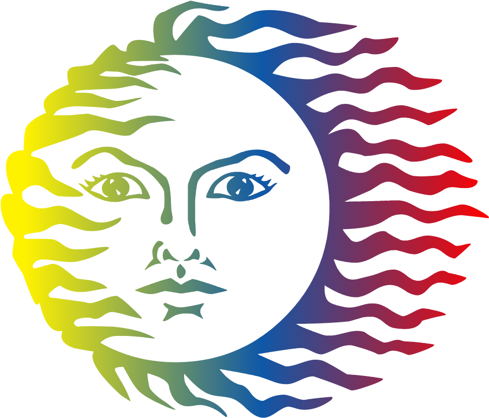 Colorful Sun Face - Colorful Sun (1000x861)
