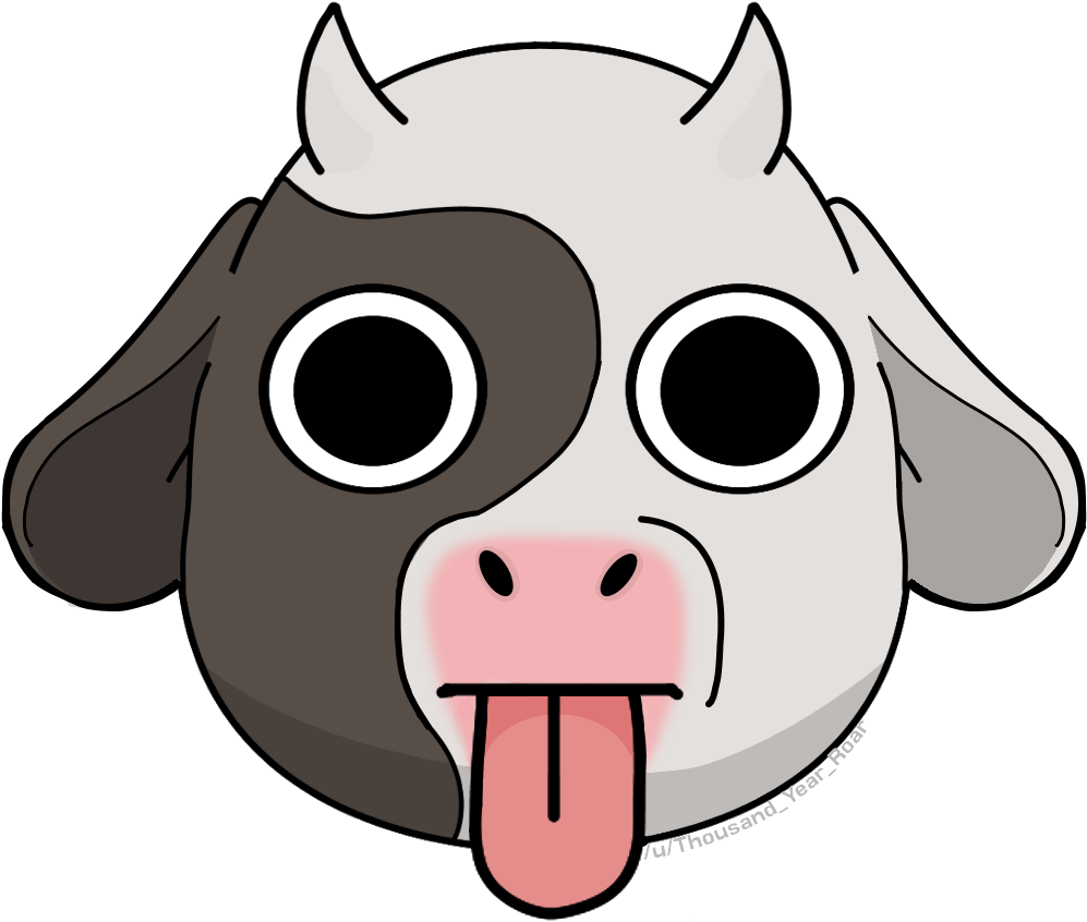 Fan Artso I Decided To Redraw The Channel Cow Staring - Cow Chop Cow Logo (1000x891)