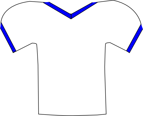 Football Jersey Outline Clip Art - Blue Football Jersey Clip Art (600x489)