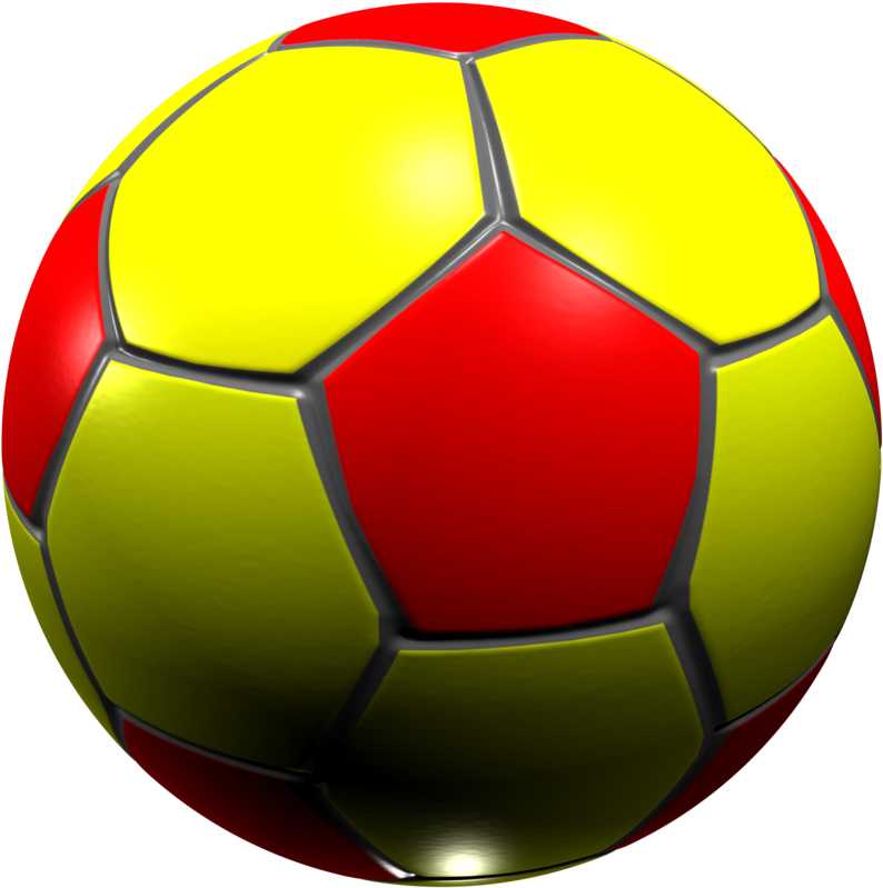 3d Football Cake Ideas And Designs - Red Yellow Football Png (894x894)