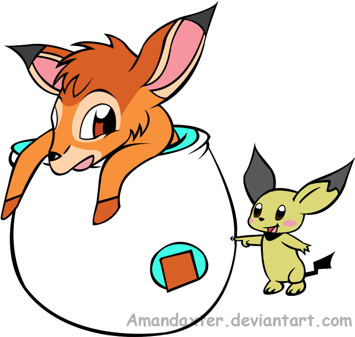 Bambi And Pichu Pc By Amandaxter - Cartoon (847x700)