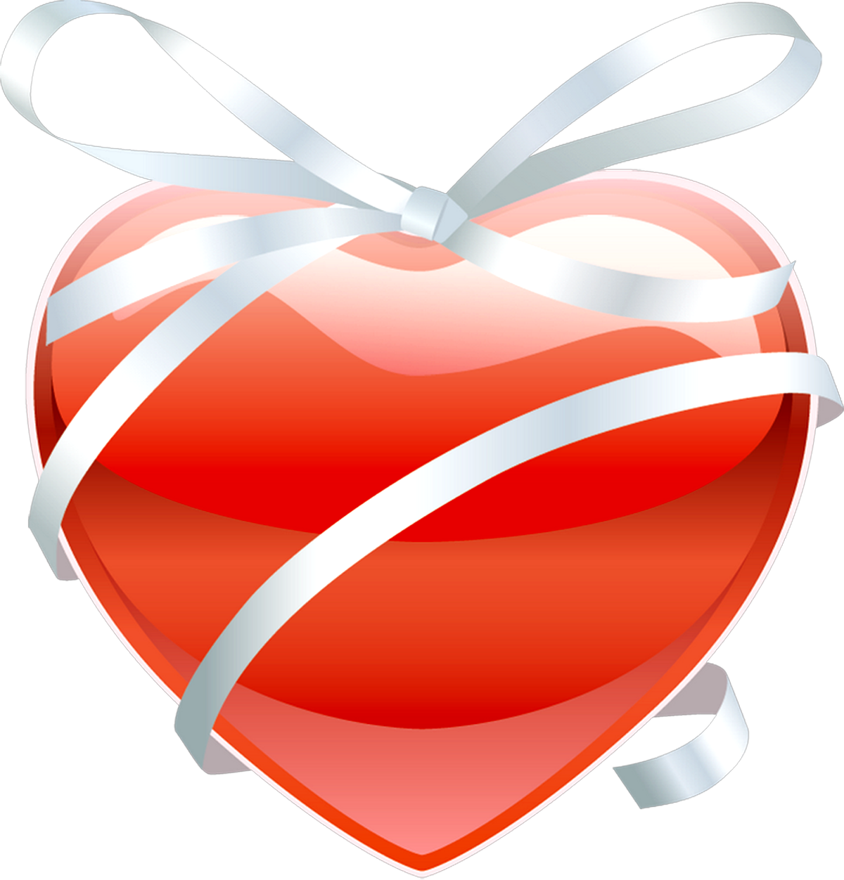 Red Heart With Ribbon - Love You And Miss You Hearts (1200x1252)