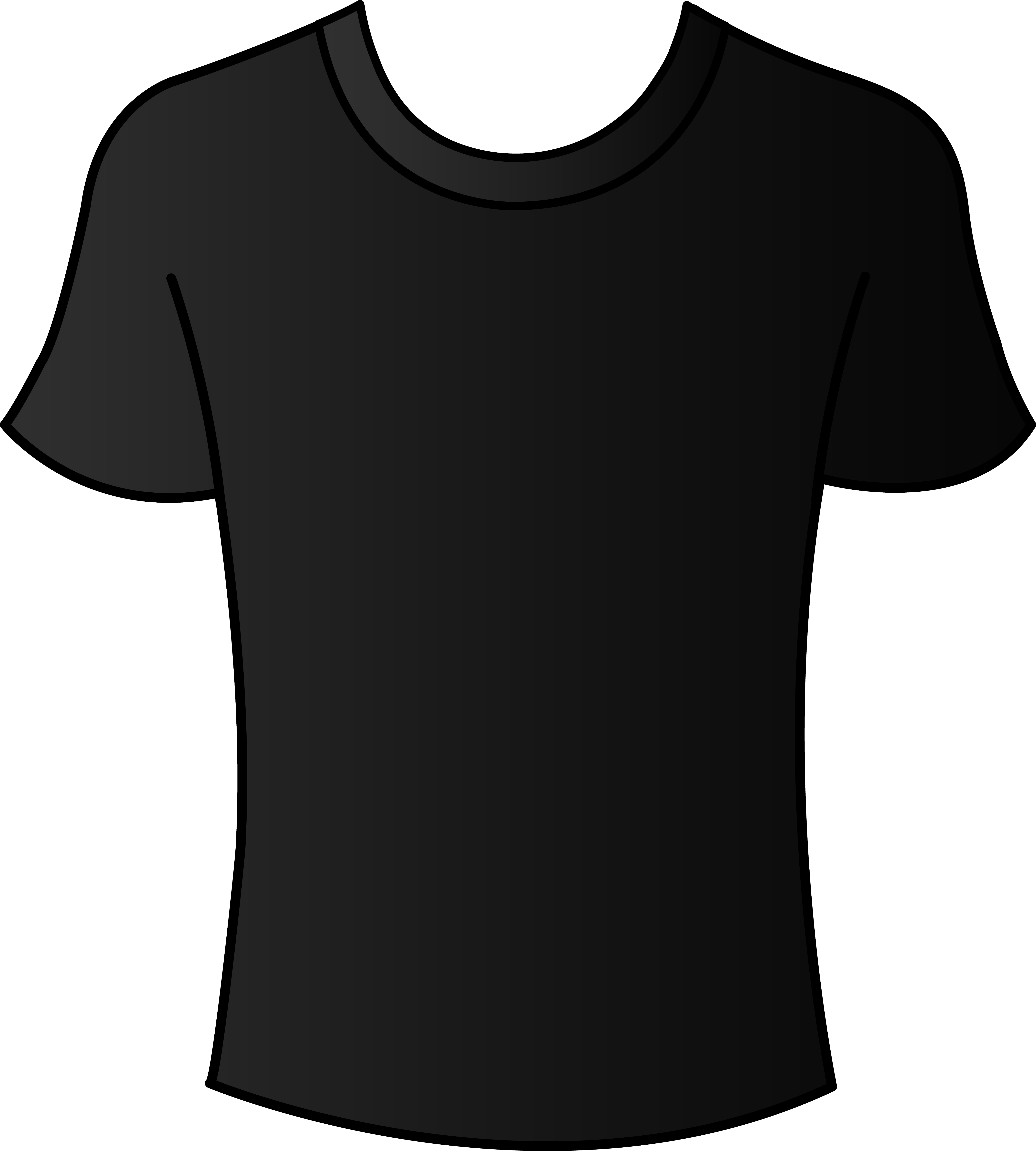 Black T-shirt Clip Art Round Neck Png - T-shirt (6319x7017)