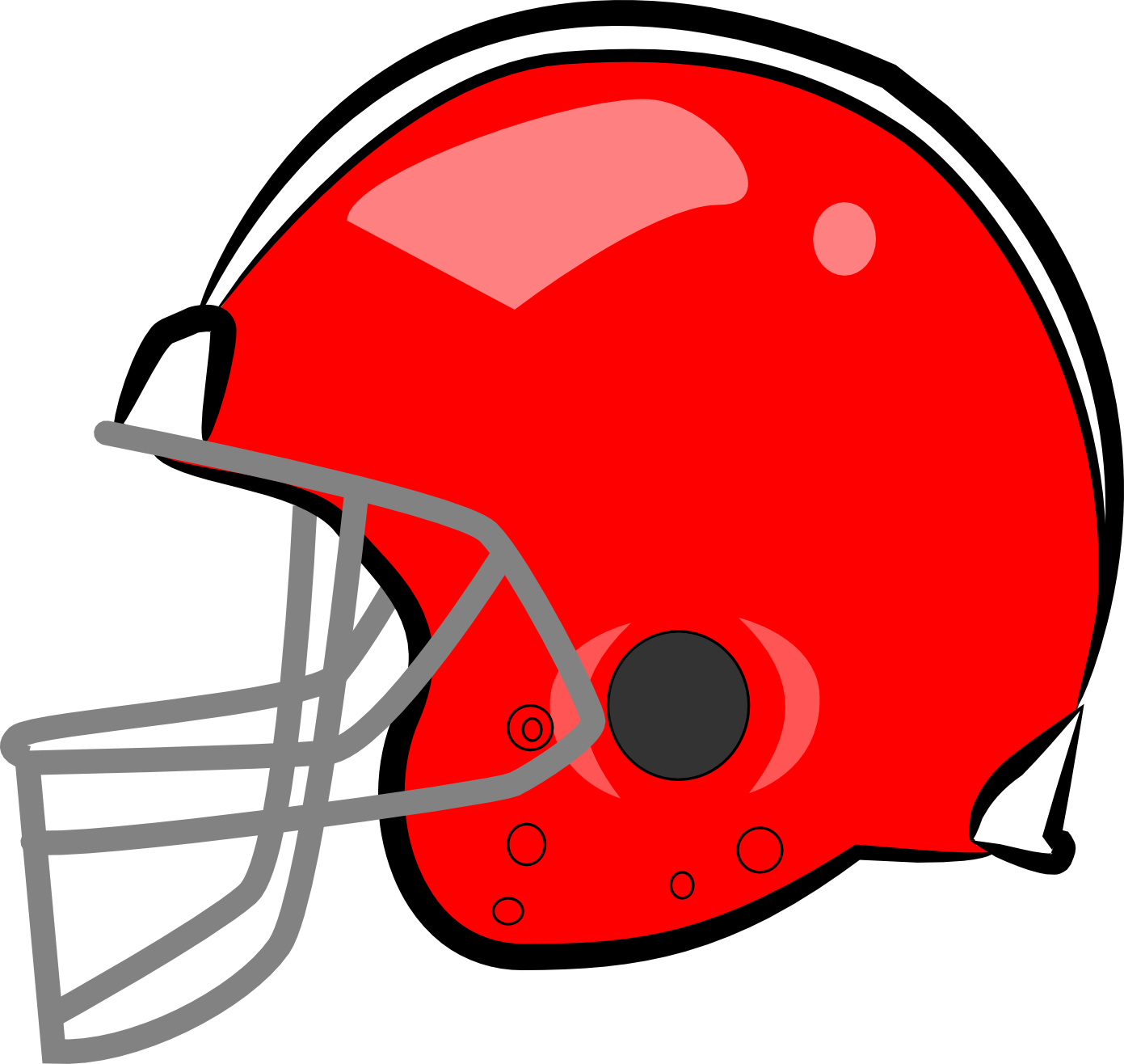 Nfl Football Clip Art Black And White - Red Football Helmet Clipart (1391x1316)