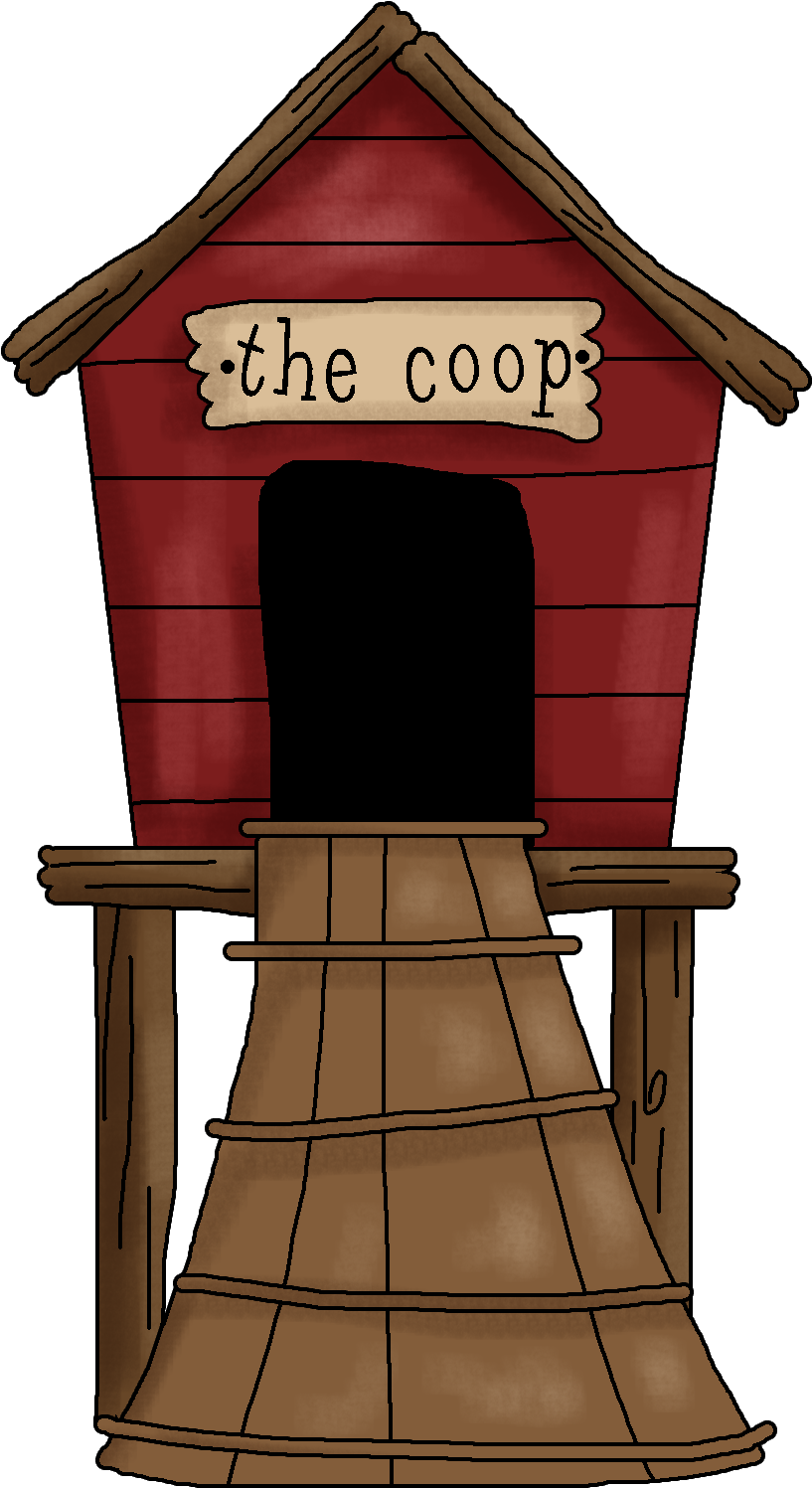 Hen House Clipart - Chicken Coop Clipart (878x1594)