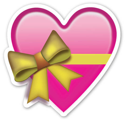 Heart With Ribbon - Heart Emoji Whatsapp Png (526x508)