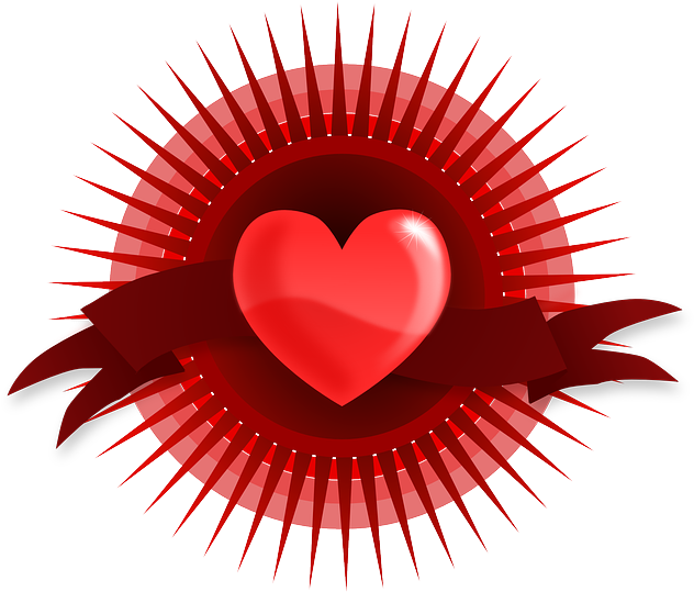 Red, Heart, Love, Ribbon, Banner, Pink, Free, Wings - Custom Red Heart Icon Shower Curtain (640x538)