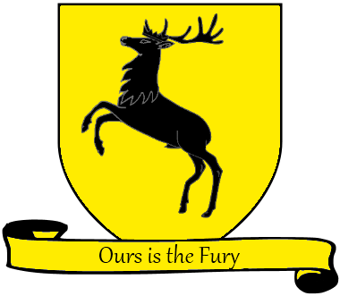 A Song Of Ice And Fire Arms Of House Baratheon Yellow - House Baratheon Coat Of Arms (380x331)
