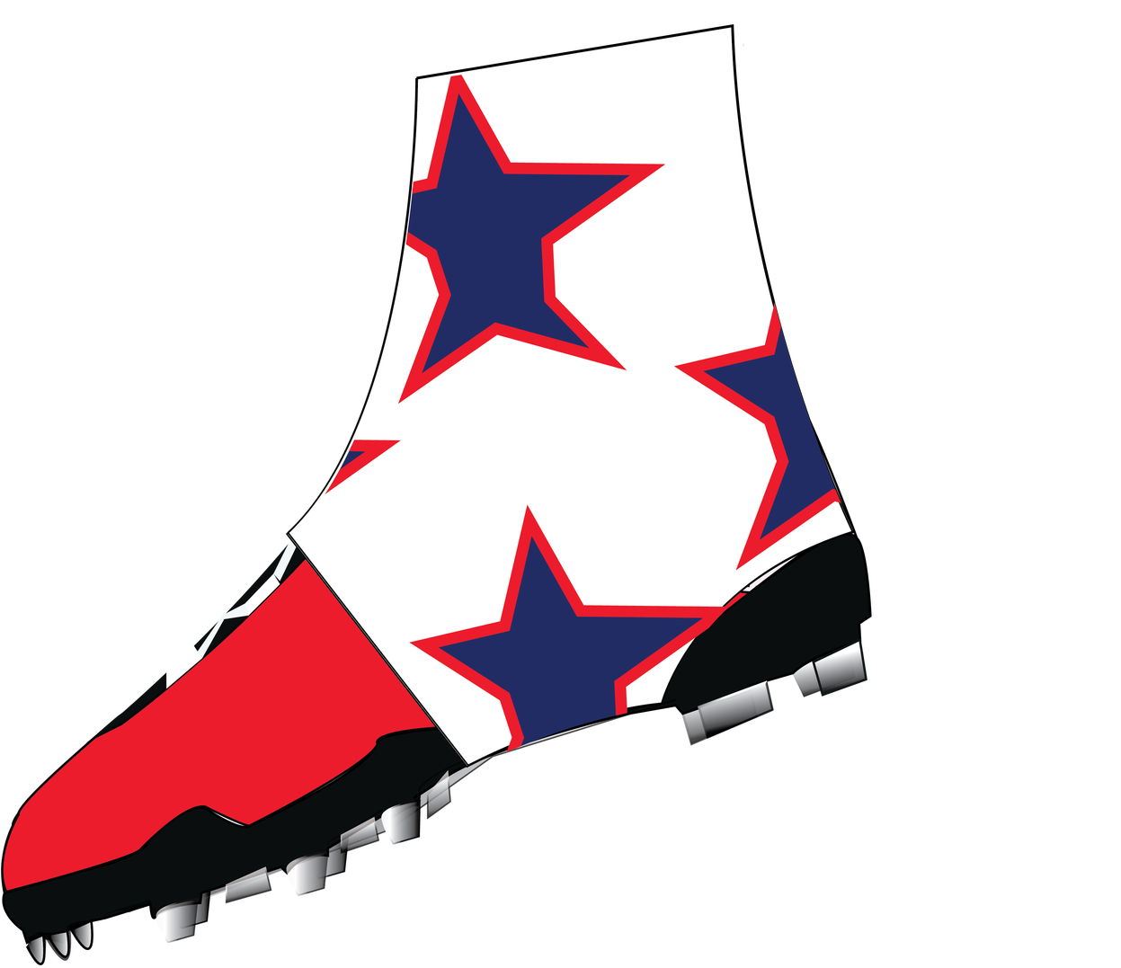 White, Navy Blue, And Red "super Star" Spats - Green (1280x1241)