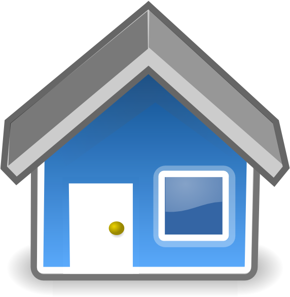 Blue House Clip Art - Blue House Vector Transparent (576x597)