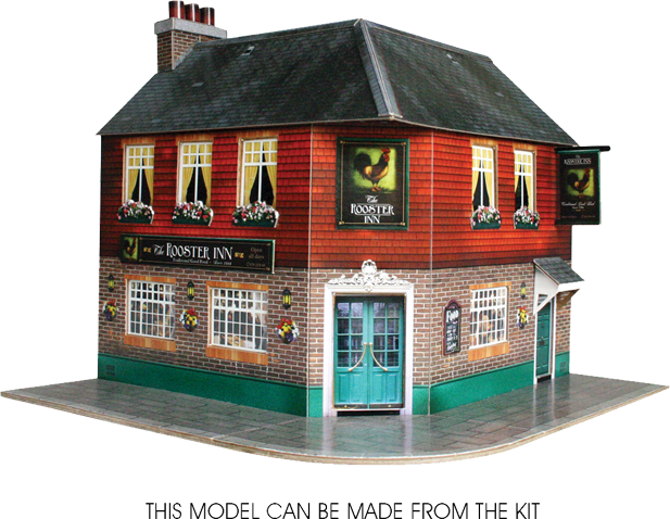 The Citybuilder Corner Inn Model Making Kit - Citybuilder O Gauge 7mm 1:48 Scale Model Railroad Building (617x478)