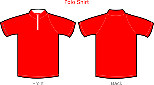 Polo Shirt Red With Zipper Clip Art At Clker - Blank Red Polo Shirt (600x330)