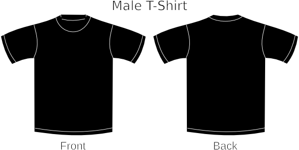 Plain T Shirts Black 2 Clip Art At Vector Clip Art - Black Polo Shirt Template (600x301)