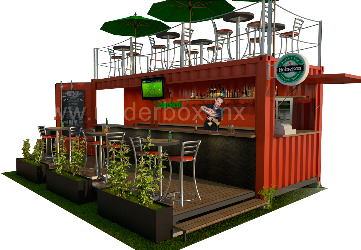 Box 01 Restaurante / Bar Terraza Superior - Png Shipping Container Restaurant (1228x839)