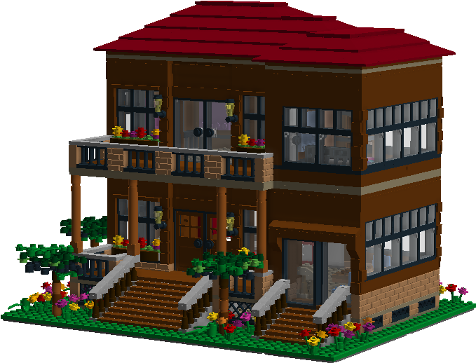 Family Suburban Home - Lego (1296x672)
