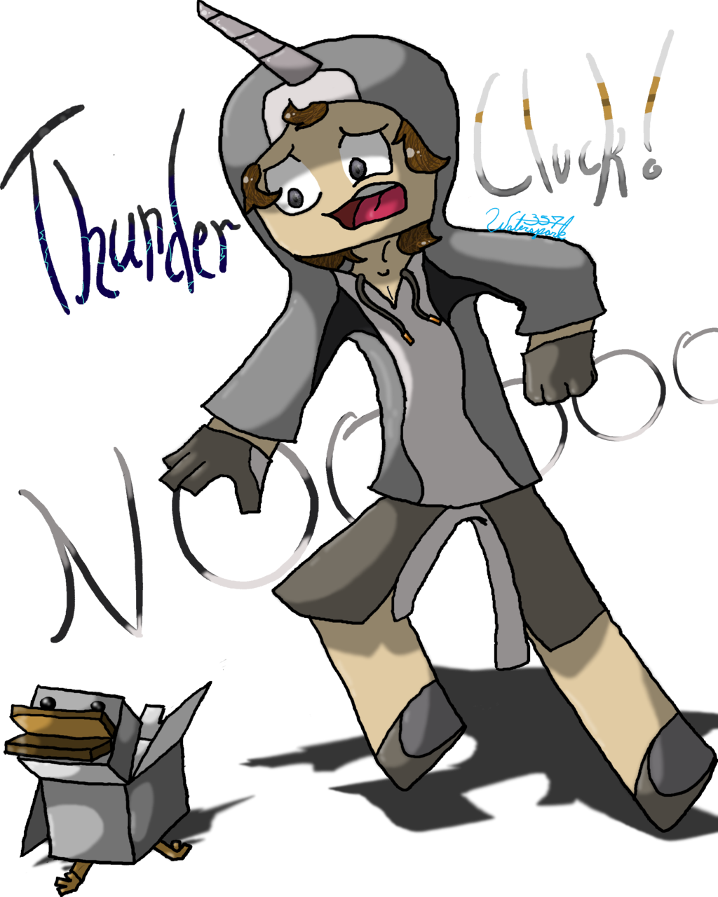 Thunder Cluck Noooo - House Owner Ross Fan Art (1024x1280)