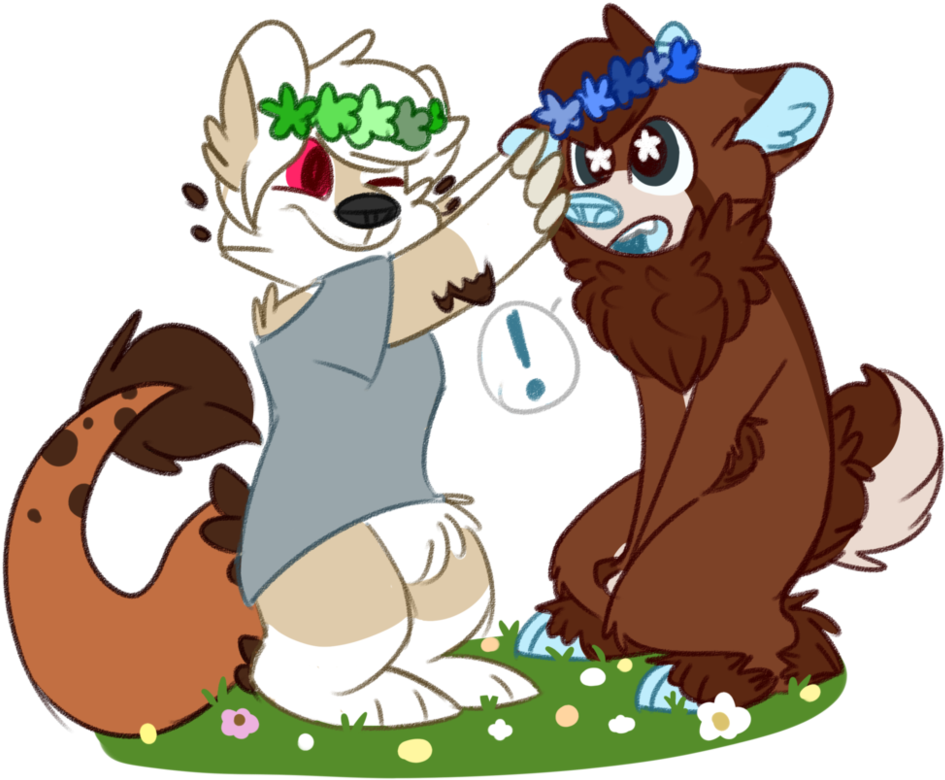 Bloop Heres A Flowercrown By Deer-dog - Cartoon (994x804)