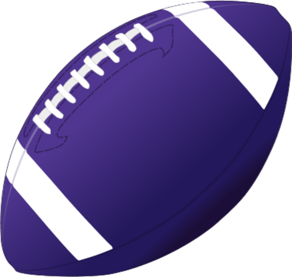 Football Clipart Purple - Football Stencil (600x570)